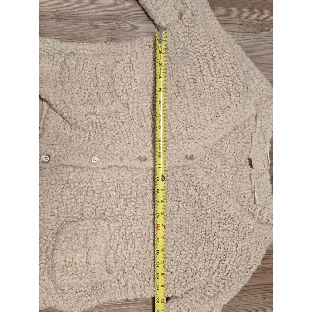 Free People Popcorn Knit Cardigan Sweater Oatmeal Cream Button Front XS